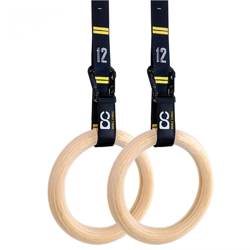 Gymnastic Ring - 32mm Wooden Gymnastic Rings with Quick-Adjustable