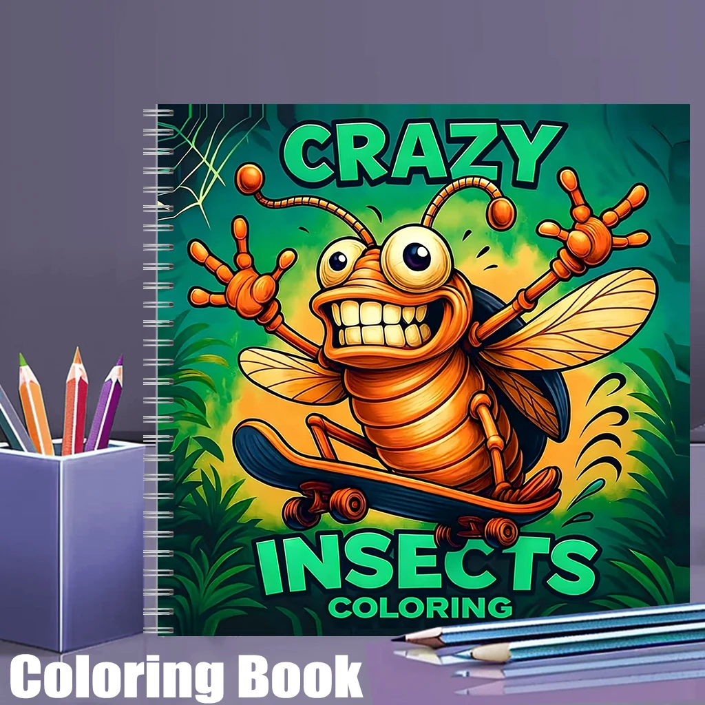 Chalk Bag - Crazy Insect Bold-easy Patterns Coloring Book